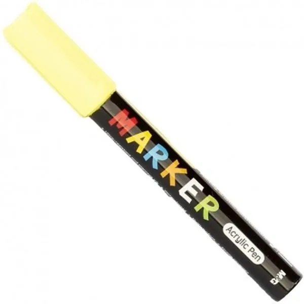 قلم اكريليك اصفر فسف Acrylic Pen lucifer yellow