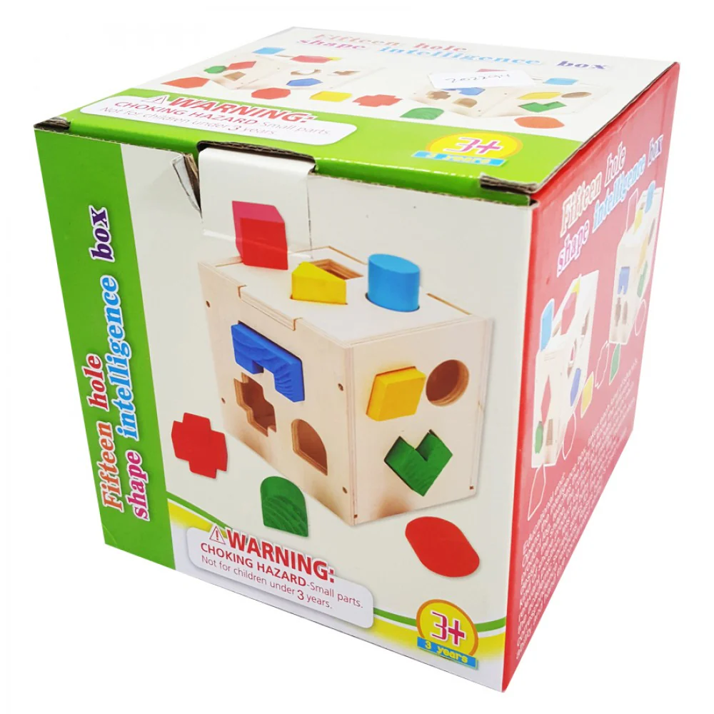 [Baby] بوكس تطابق خشب 15 شكل Fifteen hole shape box