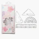 M&G  Sakura Rain 15cm Ruler set طقم هندسي غلاف ام جي