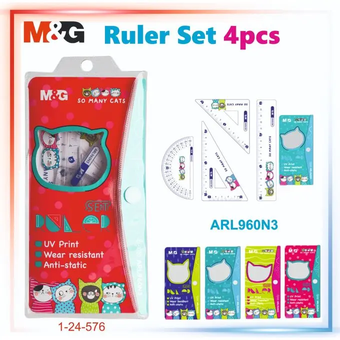 طقم هندسه غلاف M&G  So many cats 15cm Ruler set