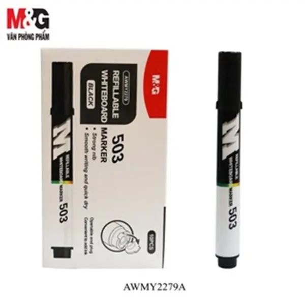قلم سبوره يعاد الملء اسود M&G Refillable Whiteboard Marker