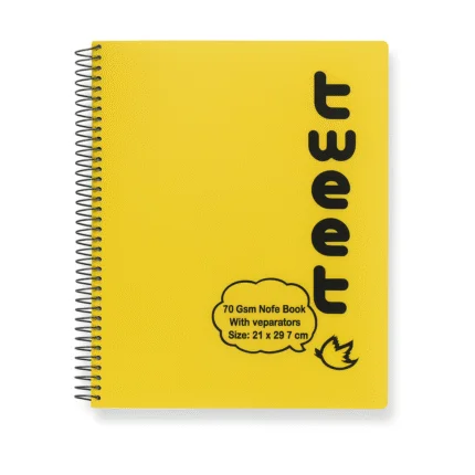 تويت 3 مواد Tweet Spiral Notebook – A4 Size (21×29.7 cm) – Multi-Subject Notebook – 3  Subjects Ruled Pages – Color-Coded Dividers – Durable Spiral Binding
