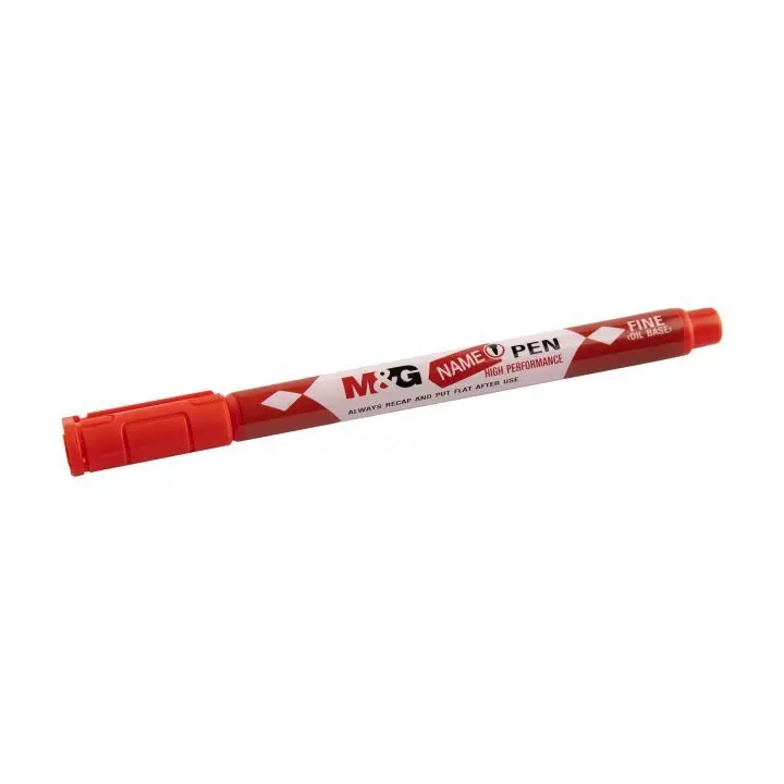 قلم ماركر احمر ام جي M&G Thin Name Pen Oil Base Marker Red 