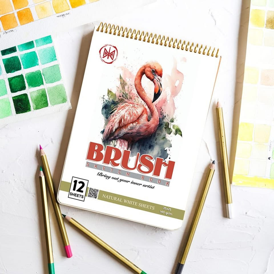 اسكتش 12 ورقه 140 جمBRUSH 25*35cm white 