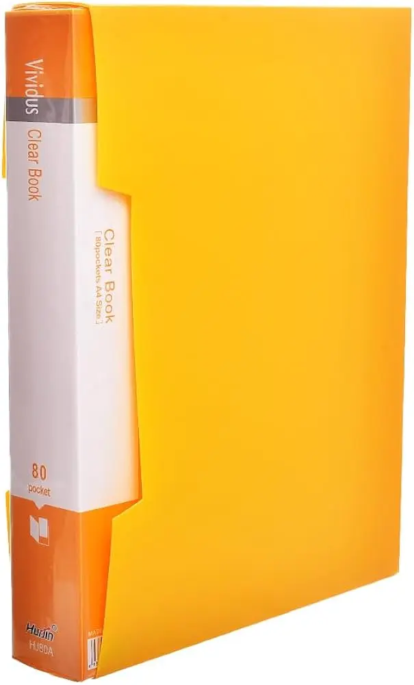 HUIJIN File Clear Book 80 Pocket A4 Document Organiser Folder Portfolio