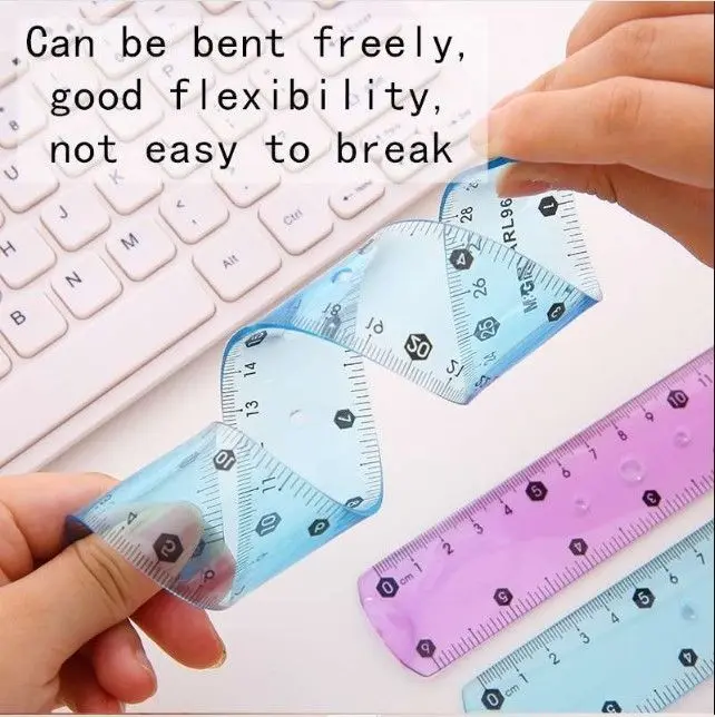 [M&G] مسطره 20 سم سيليكون M&G Soft Flexible Ruler 20cm Transparent