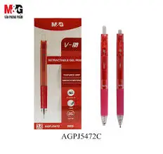 قلم جيل سوسته احمر M&G V-5 Retractable Gel Pen 0.5mm Fast Dry 