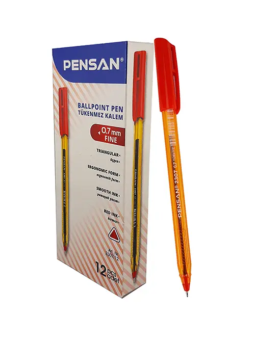 علبه اقلام احمر 0.7 pensan