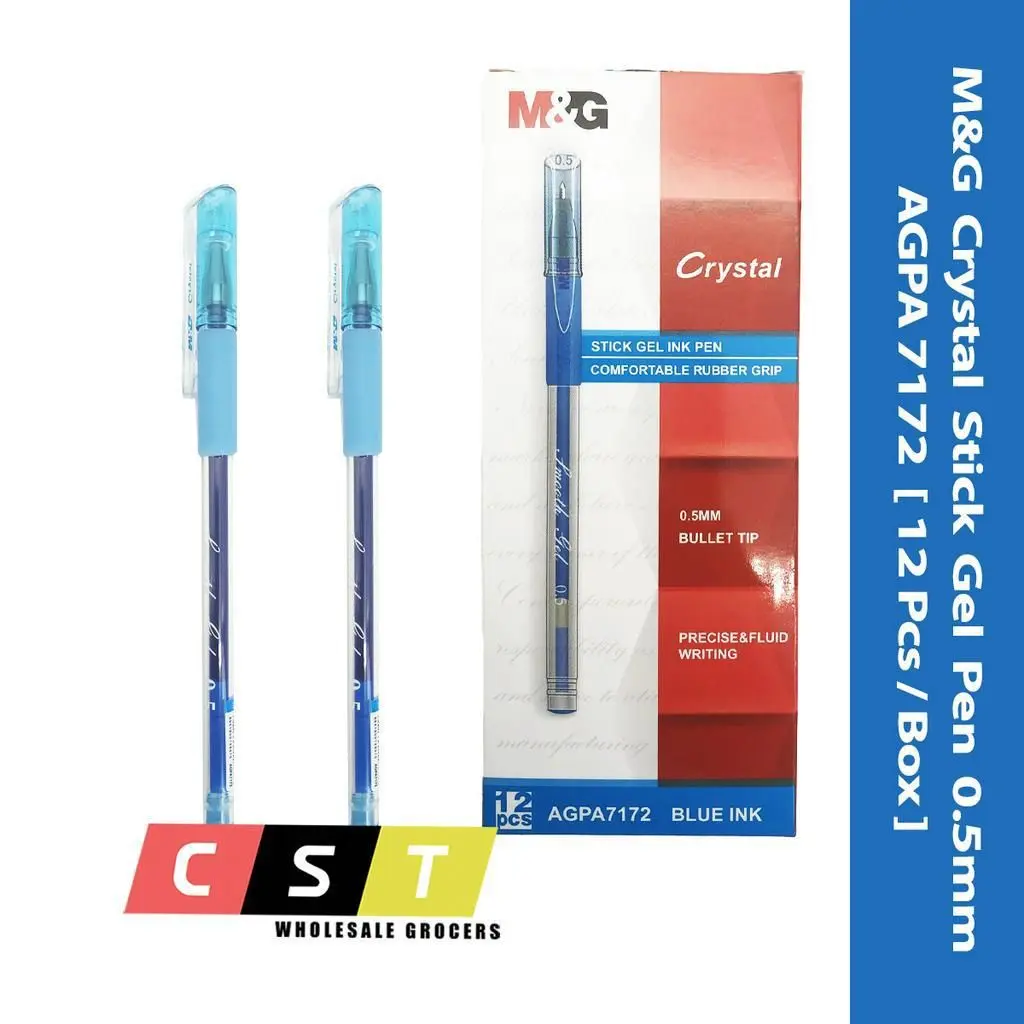 قلم جيل كريستال ازرق M&G Crystal Stick Gel Pen 0.5mm