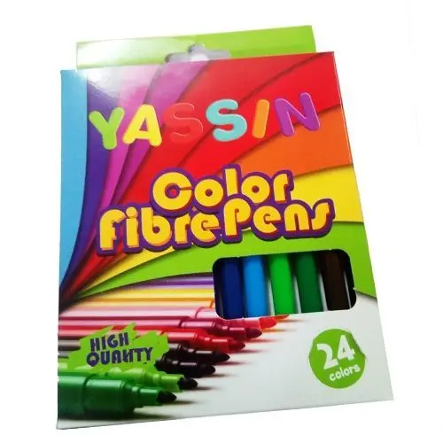 24لون ياستين فلومستر Yassin Pack of 24 Thin-Coloured Markers