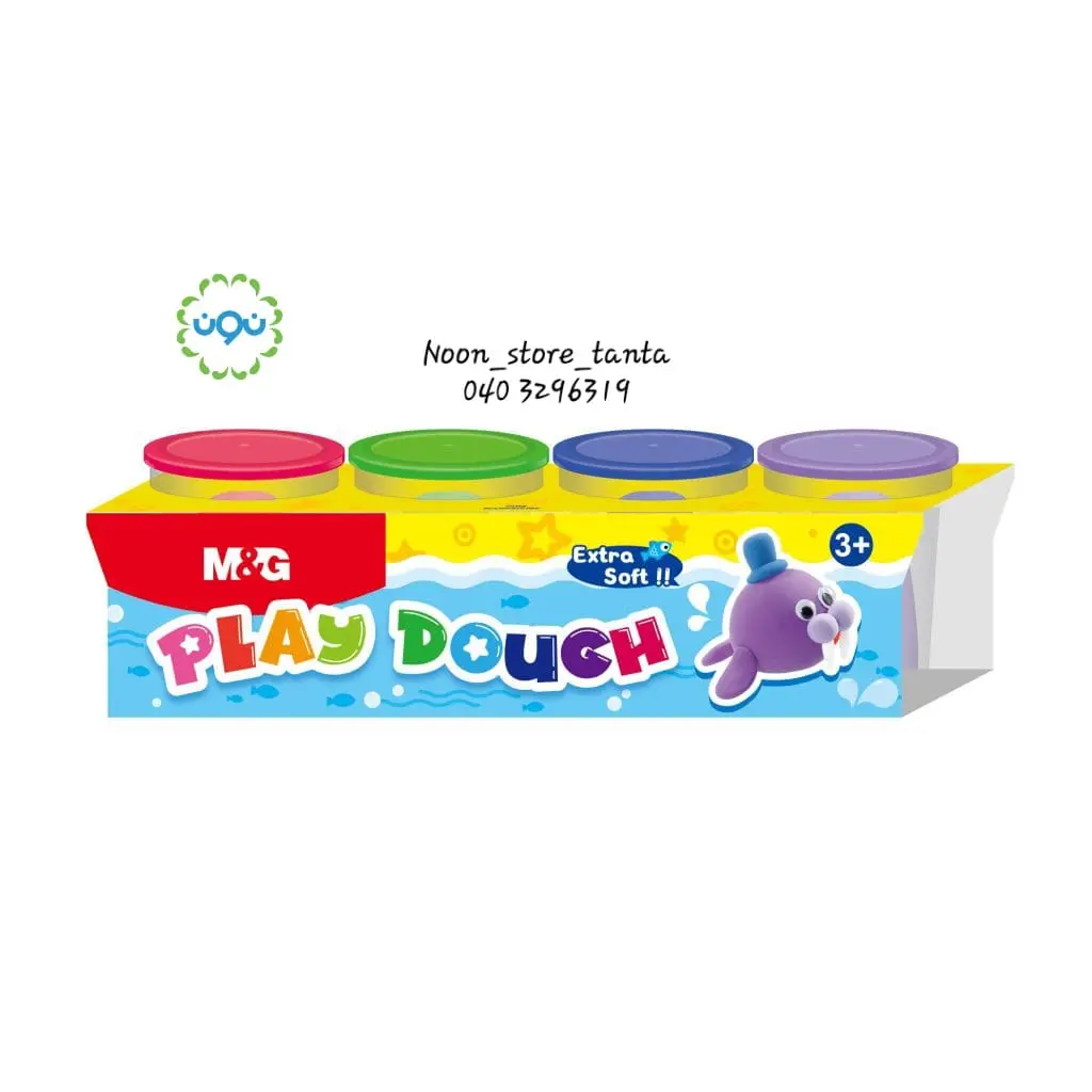 صلصال 4 لون M&G  Extra Soft