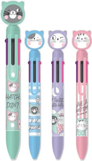 قلم 6 لون M&G so many cats 