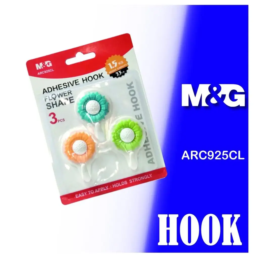 3*1 تعليق M&G Flower Adhesive Wall Hook 1.5kg 3pcs