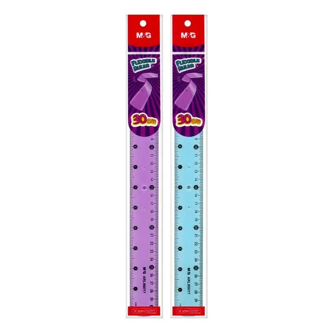 [M&G] مسطره 30 سم سيليكون M&G Soft Flexible Ruler 30cm Transparent