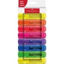 Faber-Castell 254648 Highlighter Set 46 Pack of 8 Neon Colours with Durable Chisel Tip Line Width 1-5 Mm Refillable Neon 1 Count (Pack of 8) Text