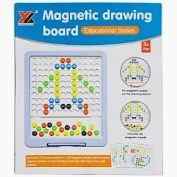 Magnetic Drawing Board, Educational Pattern Game with Coloured Beads, Ages 3+ 
