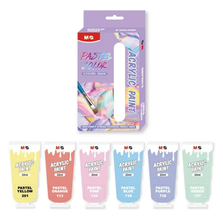 6 انابيب اكريليك M&G Acrylic Pastel Colours 22Ml 6 Pcs Set