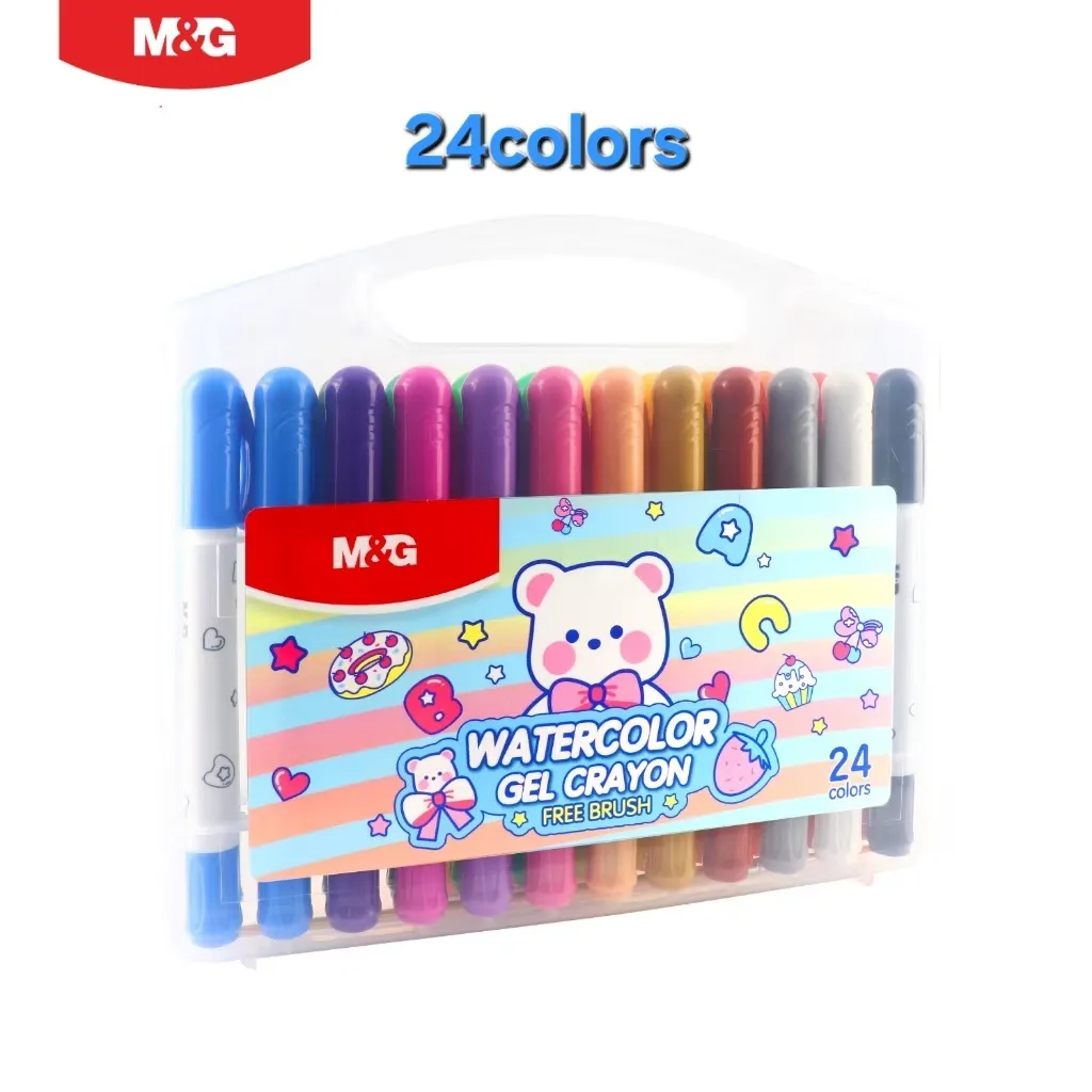 الوان شمع مائيه 24 لون watercolor Crayon +Free brush