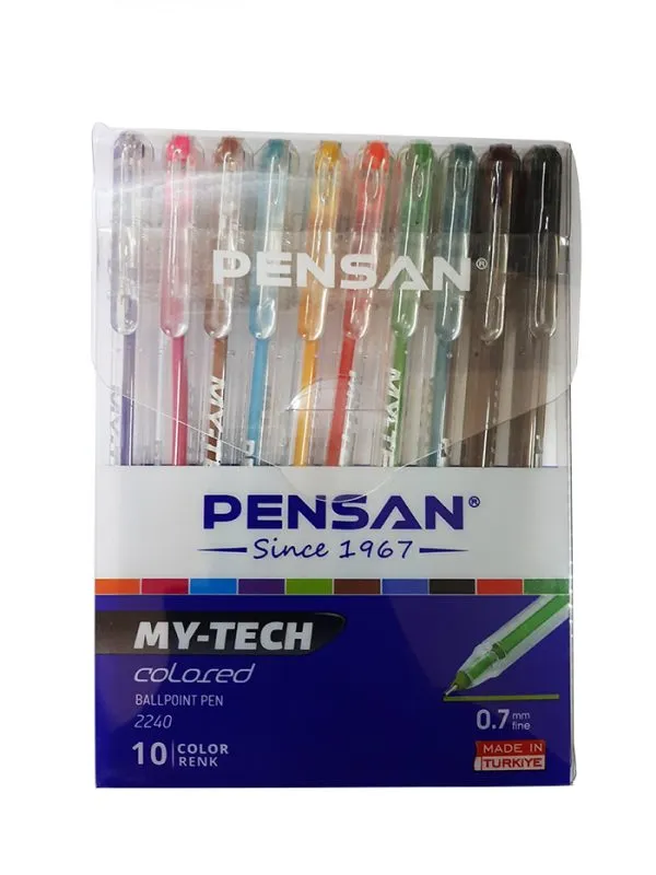 طقم اقلام جاف ملون Set Of Pensan Pen 10 Color