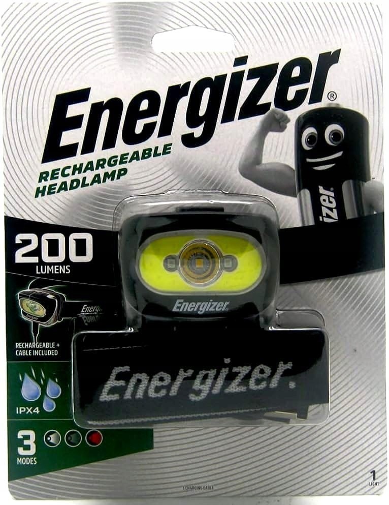 Latarka Czoowa Energizer 200 Lumenw, Z Moliwoci adowania.