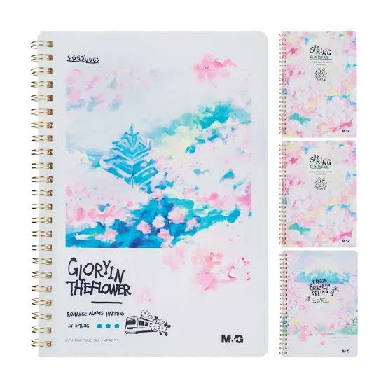 M&G Sakura A5 60 Spiral Notebook Ruled