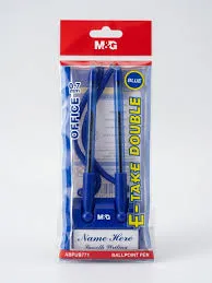 قلم مكتب M&G Chenguang Desk 2 Ballpoint Pen with Chain & Adhesive Base Blue Ink Office & Reception Counter Pen 0.7mm - No:ABPUB771