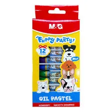 [M&G] الوان شمع 12 لون كاتس M&G  Silk Smooth Oil Pastel Hexagon Crayon 12 Color