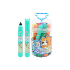 [M&G] M&G Chenguang Super Washable Water Color Pens – 12 Colors in Portable Storage Cup with Handle Kids Coloring Markers - No:ACP901JX