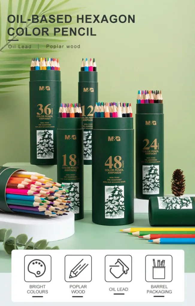 الوان خشب 24 لون Wood Colors M&G 24 Color