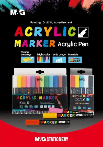 [M&G] طقم اقلام اكريليك 12 Acrylic pen 12 color
