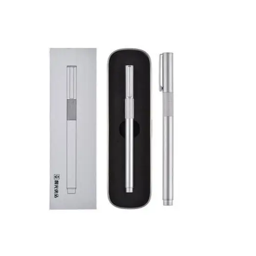 Metal Fountain Pen In Metal Box - Silver