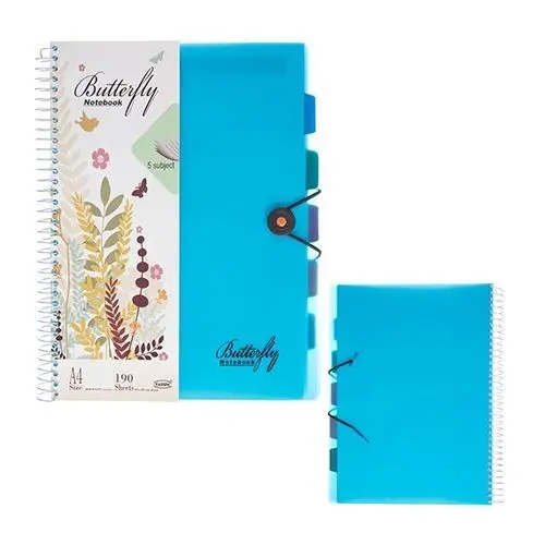 NoteBook Yassin Butterfly - 5 subject - 190 sheet سلك كشكول