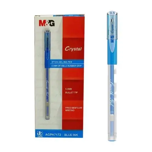 قلم جيل كريستال ازرق M&G Crystal Stick Gel Pen 0.5mm
