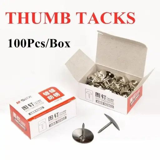 دبوس ضغط M&G Back Bulletin Board Paper Metal Office 100pcs