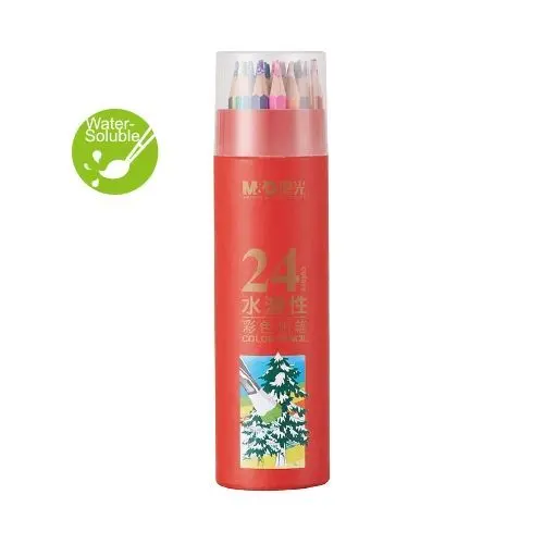 الوان خشب مائيه 24 لون  M&G Watercolors Wood 24 color with brush