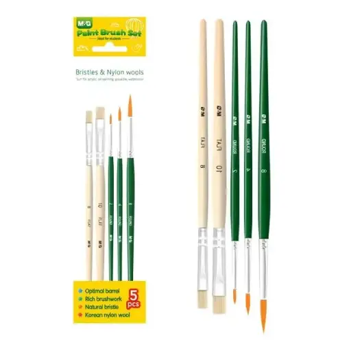 طقم فرش ام جي 2-6-8-10 M&G Chenguang WATER BRUSH SET BRISTLES & NYLON WOOLS - 5 PCS