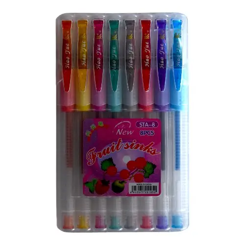 الوان برونز 8 لون Bronz Gel pen set 