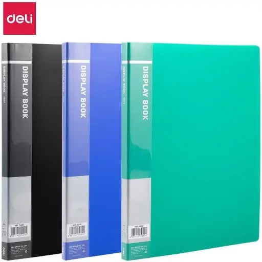 Deli File Clear Book 20 Pocket A4 Document Organiser Folder portfolio