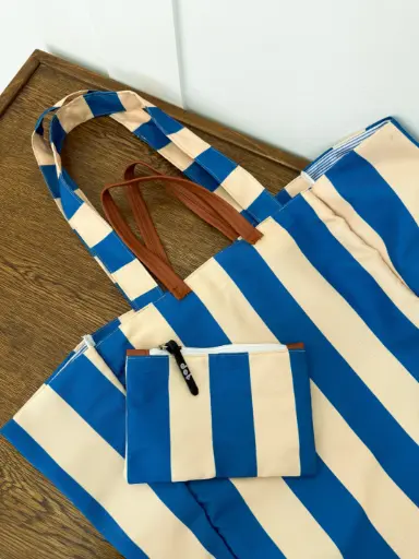 [Dot gallery] Blue Striped tote bag