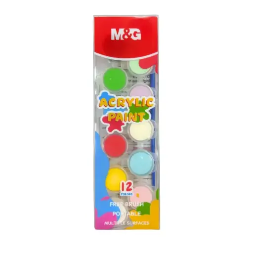 [M&G] طقم الوان اكريليك 12 لون  Acrylic paints 4 ml 