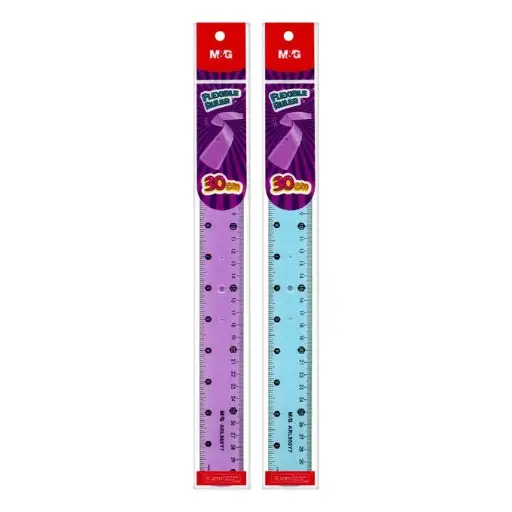 [M&G] مسطره 30 سم سيليكون M&G Soft Flexible Ruler 30cm Transparent